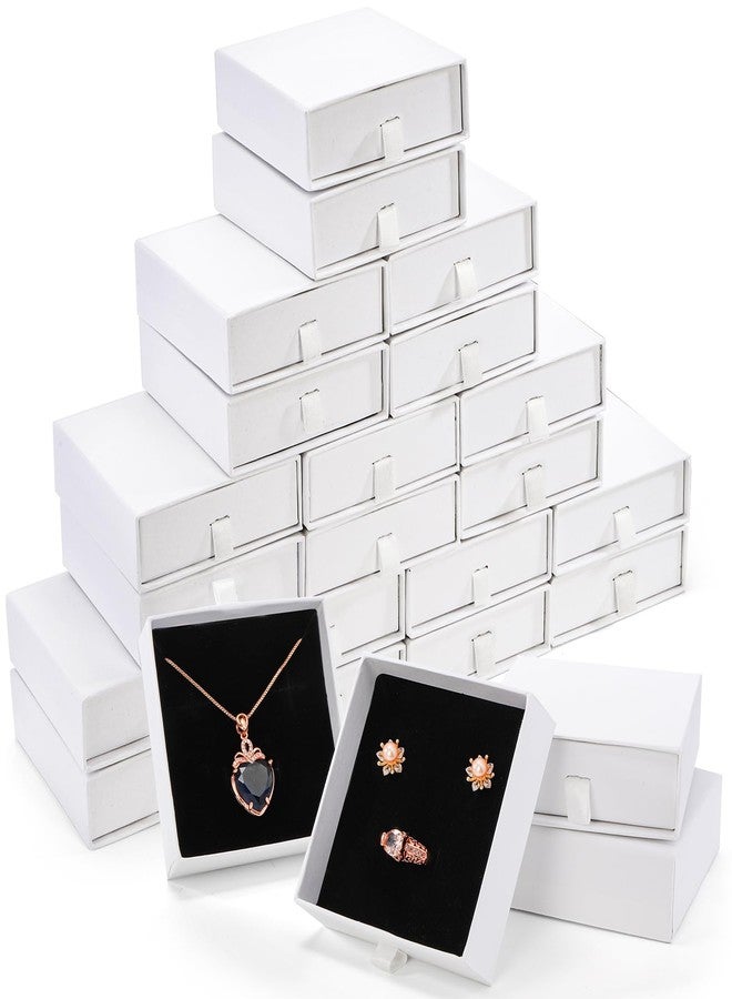 WRINGKIT 24 Pack White Cardboard Jewelry Gift Boxes Bulk, Square Jewelry Gift Boxes 3.5x3.5x1.2 Inch, Jewelries Packing Box with Lids Foam Cushion for Necklace Earring Bracelet Ring Display Storage - Image 1